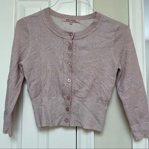 NWOT Cropped Sparkly Button Cardigan